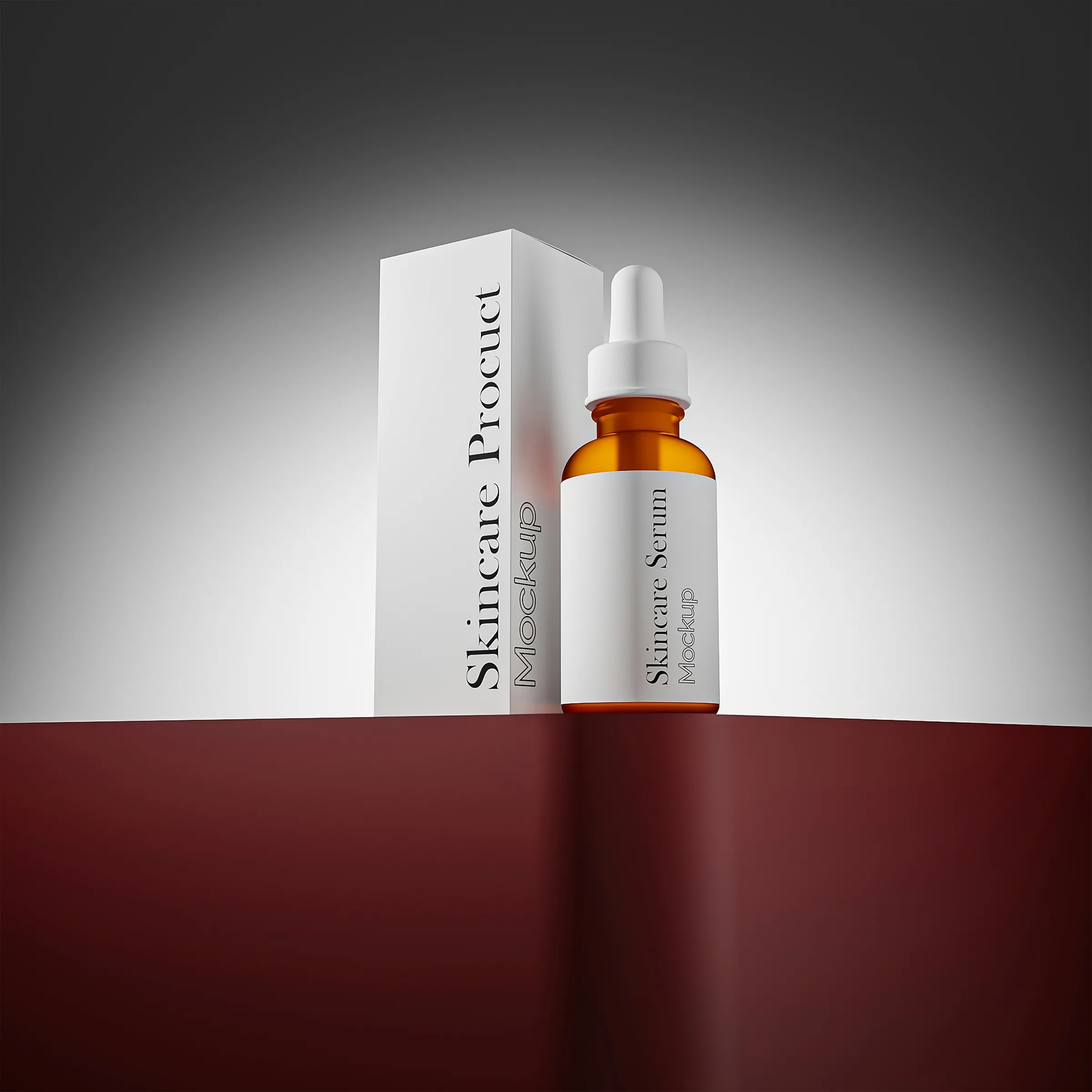 Amber dropper bottle with a white label beside its tall carton